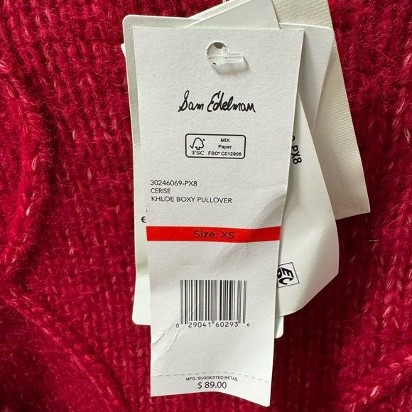 Sam Edelman Vibrant Red Crew Neck Sweater - Picture 5 of 11